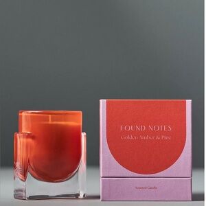 Anthropologie NWT/NIB Found Notes Golden Amber & Pine Candle